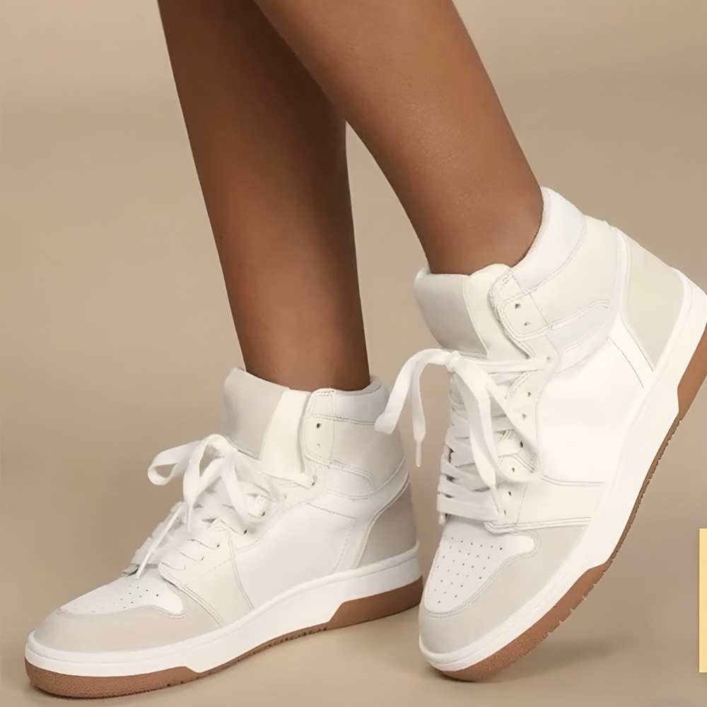 ShuShop “Rebecca” High Top Sneakers in Bone